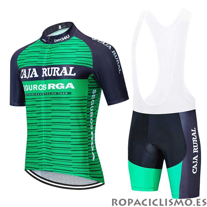 2020 Maillot Caja Rural Tirantes Mangas Cortas Verde Negro